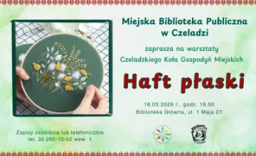 Haft płaski -  warsztaty rękodzieła